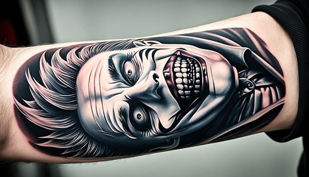 Joker tattoo black and white