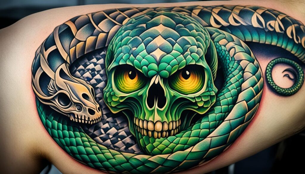 artistic snake tattoo