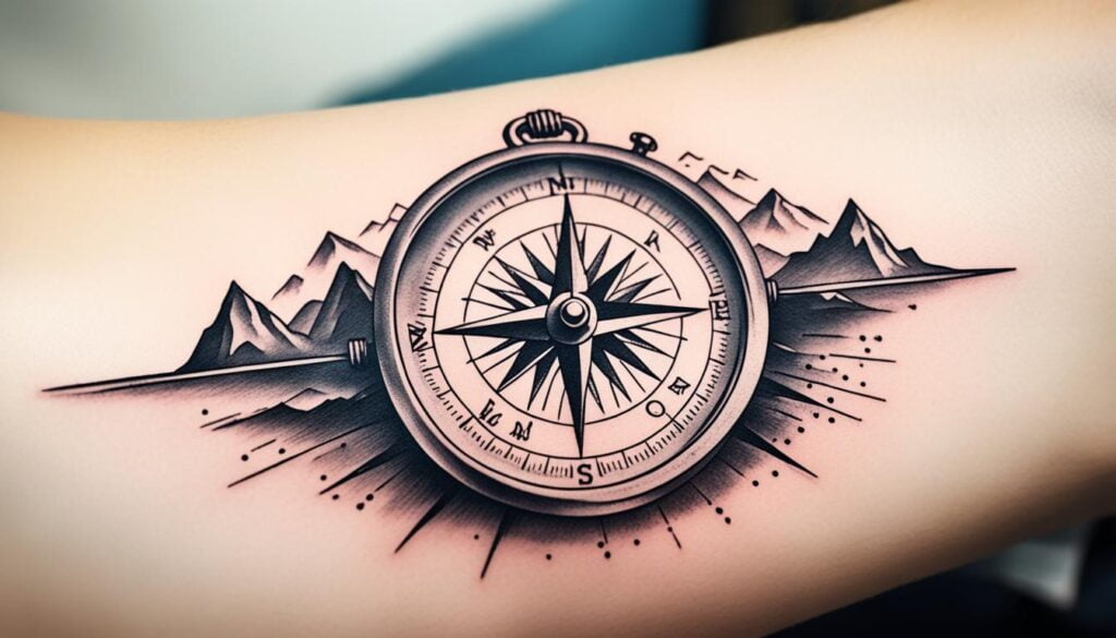 individual interpretation of compass tattoo