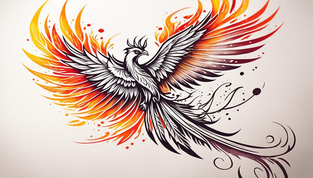 phoenix feather tattoo design