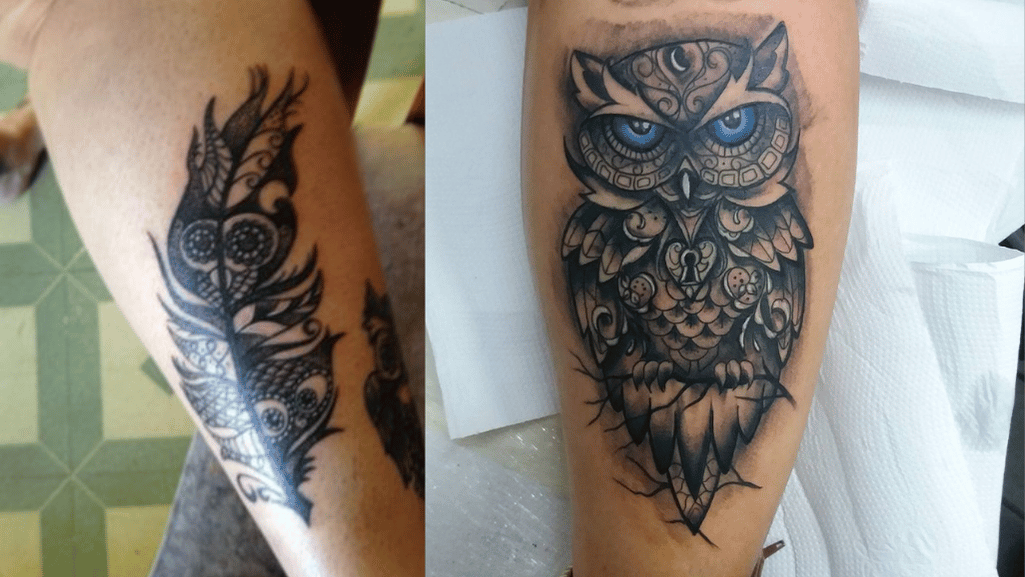 Owl Feather Tattoo
