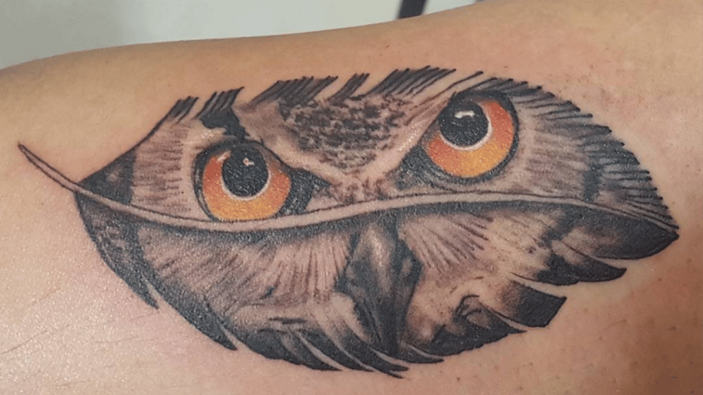 Owl Feather Tattoo