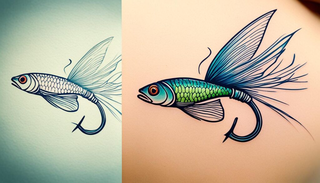minimalist fly fishing tattoo