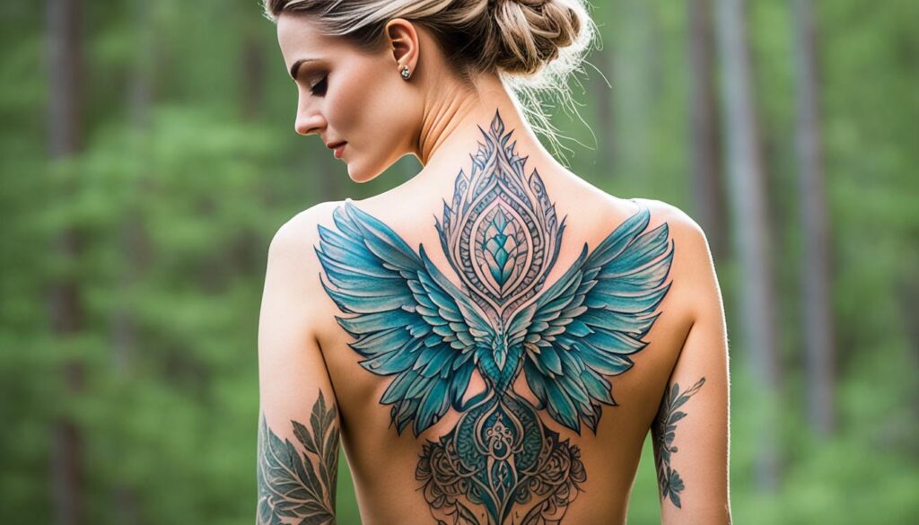 woman with unique tattoo expressing individuality