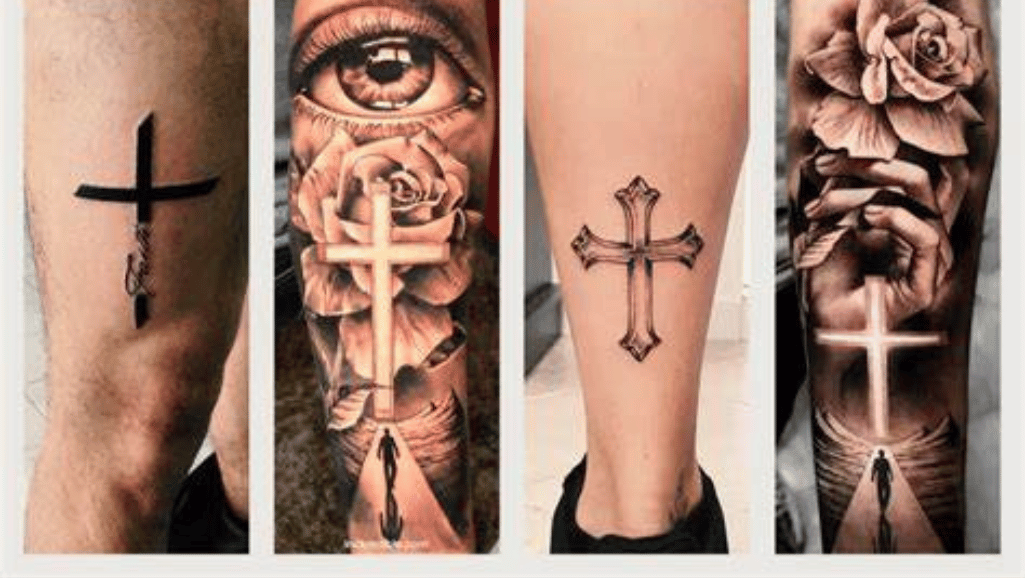 Three crosses tattoo design elements