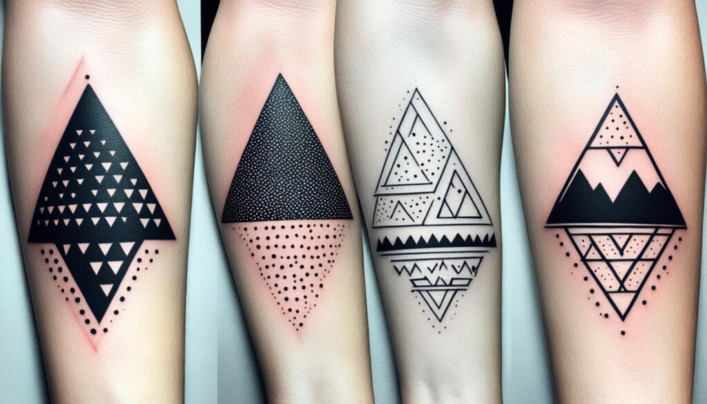 geometric dot work tattoos