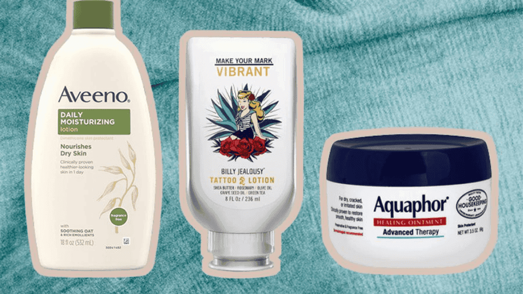 Applying Aquaphor for tattoo aftercare