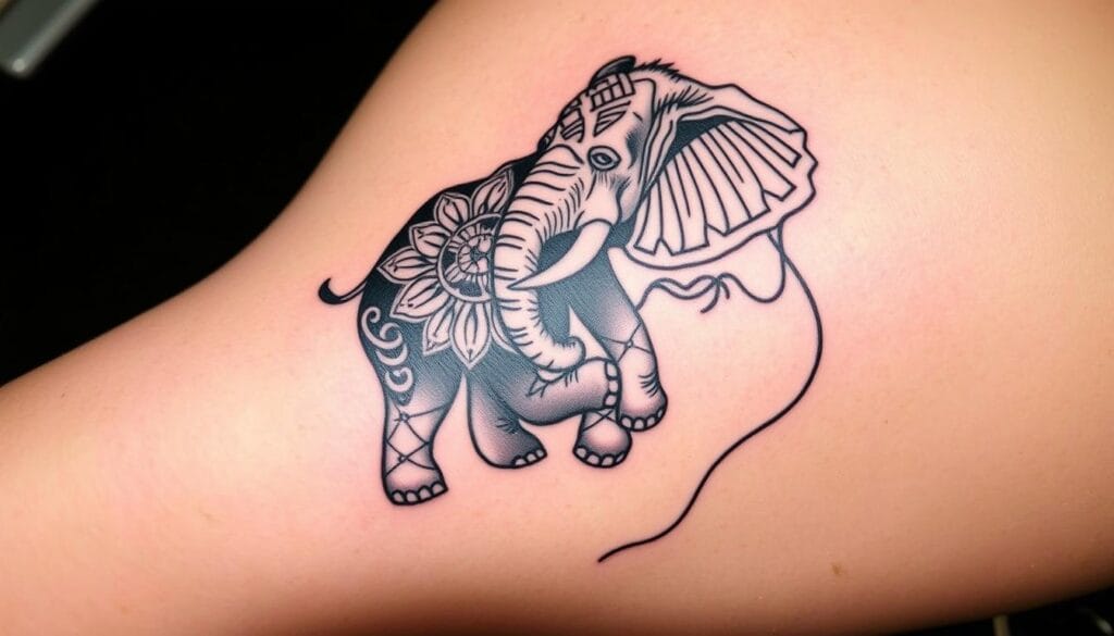 bear and elephant tattoos